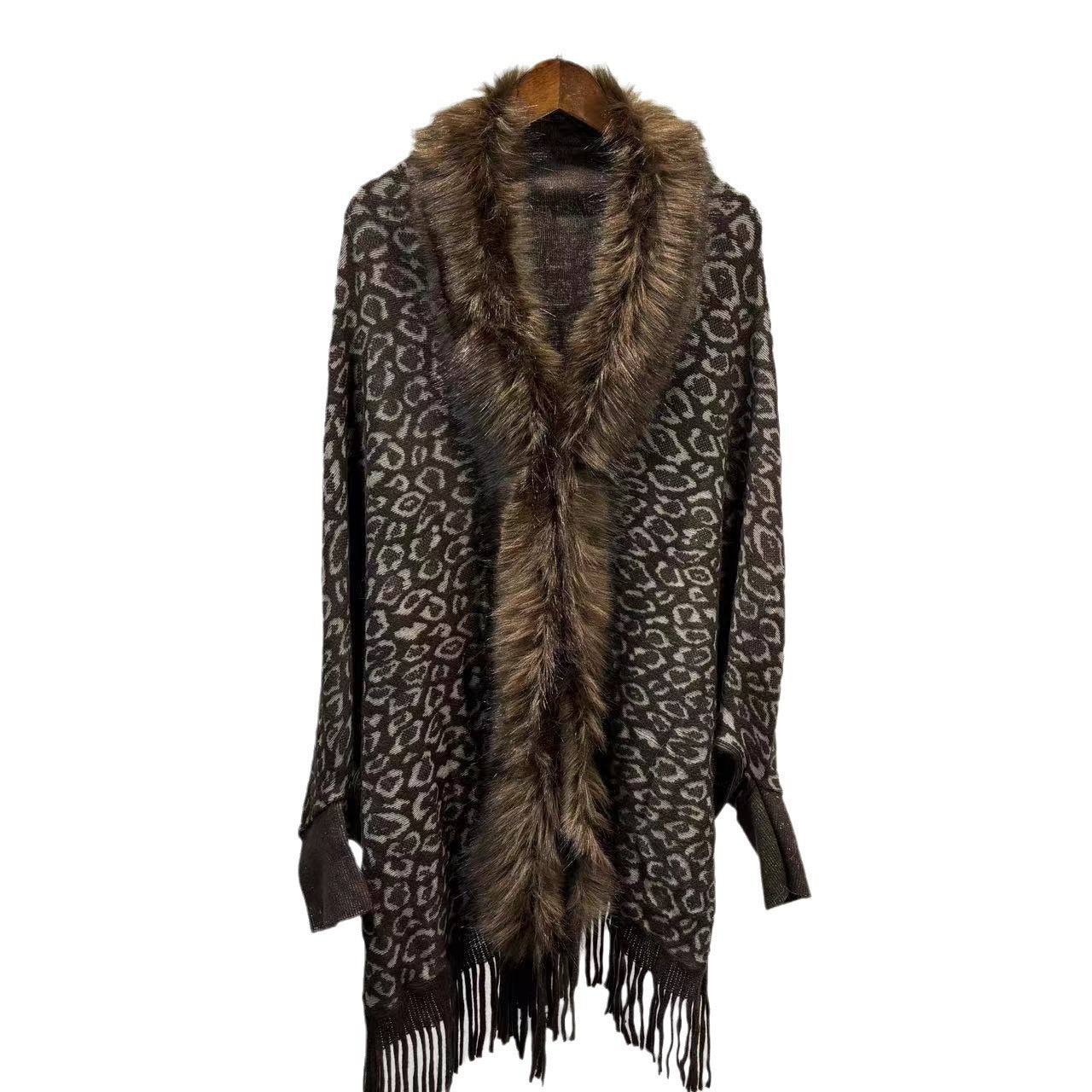 Leopard Print Leopard Print Fur Collar