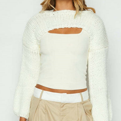 Maglione casual corto a maniche lunghe Temperamento