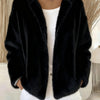 Fall Winter Hooded Solid Color Fashion Casual Zip Coat