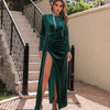 Vestito da sera sexy a collo alto in velluto coreano da donna
