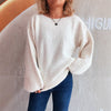 Casual Loose Knitted Round Neck Vintage Chic Sweater
