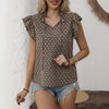 Top estivo con scollo a V, stampa e allacciatura