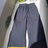 Ladies New Holiday Leisure Pure Color All-matching Drawstring Button Straight-leg Wide-leg Pants