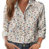 Womens 3D-printed Floral Loose-fit Blouse