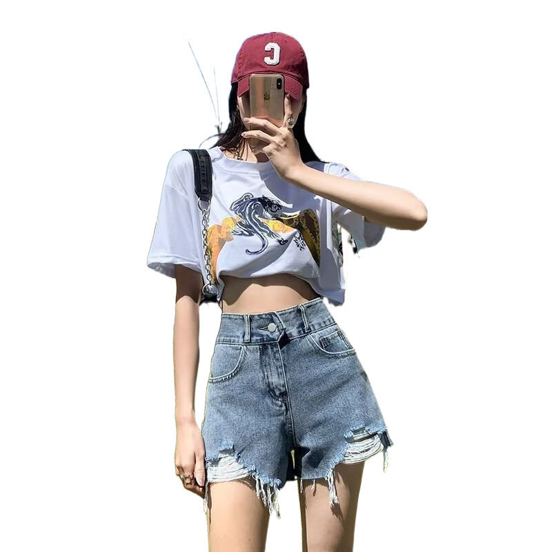 Shorts di Jeans Strappati Estivi da Donna