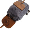 Waterproof Outdoor Travel Crazy Horse Leather Casual Nylon Men's Backpack Canvas Bag