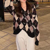 Color Matching Fashionable Knitted Casual Cardigan Easy Matching Coat