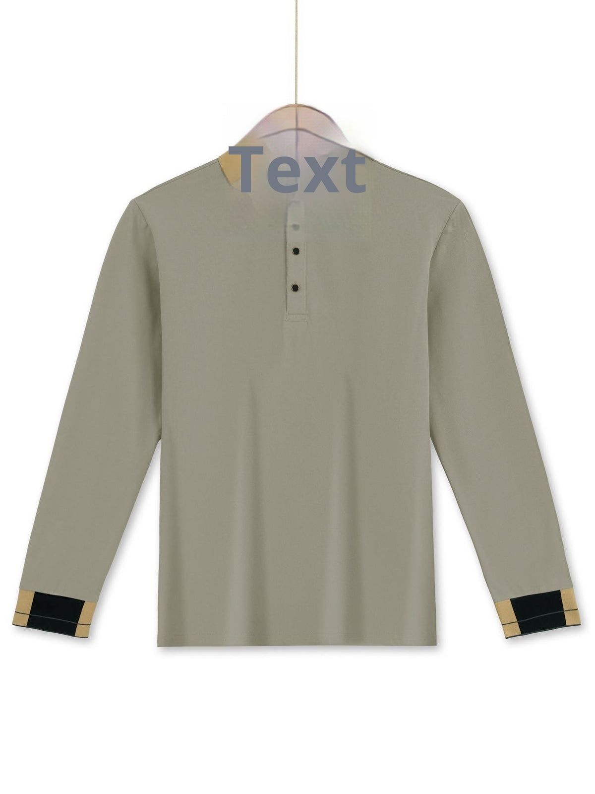 Camicia a maniche lunghe da uomo con risvolto, a tinta unita, abbottonata, casual ed elegante