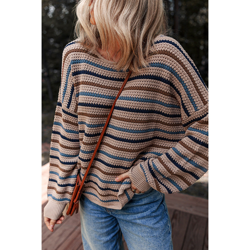 Women's Fashionable Printed Long-sleeved Sweater