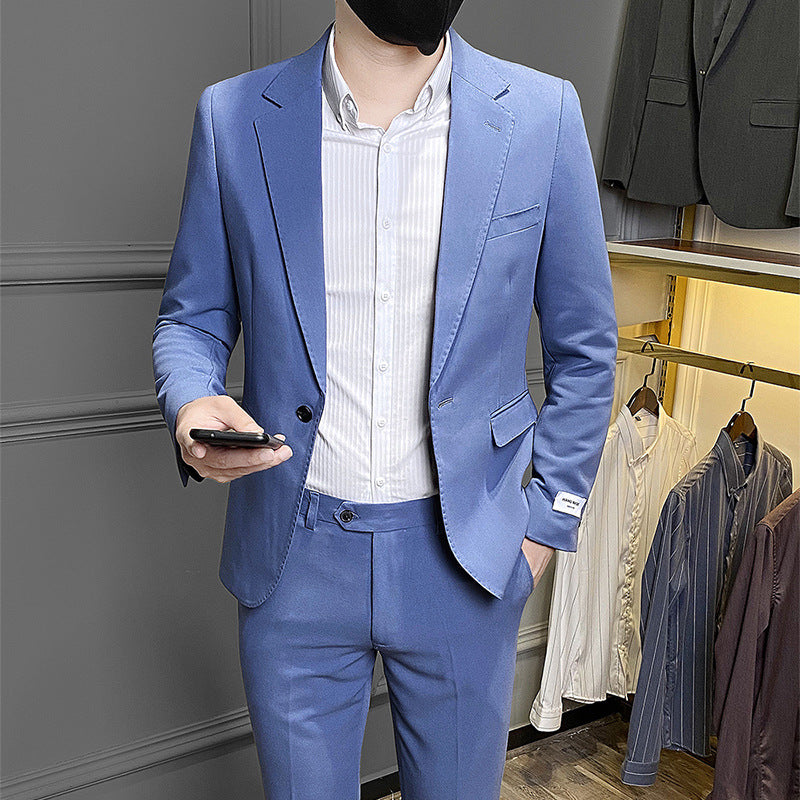 Abito da uomo in stile coreano, slim fit, per affari o casual