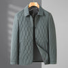 Men's Jacket Lightweight Business Diamond Lattice Shirt Autumn Winter Cotton-padded Coat