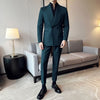 Abito casual da uomo doppiopetto con collo verde