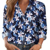 Womens 3D-printed Floral Loose-fit Blouse