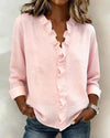 Camicia in cotone a maniche lunghe con balze