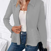 Women's Beaded Heavy-duty Zipper Ruffled Hem Coat