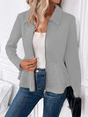 Women's Beaded Heavy-duty Zipper Ruffled Hem Coat