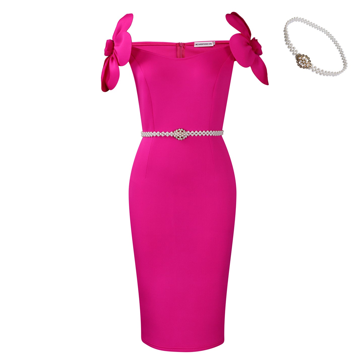 Abito elegante tridimensionale floreale da donna