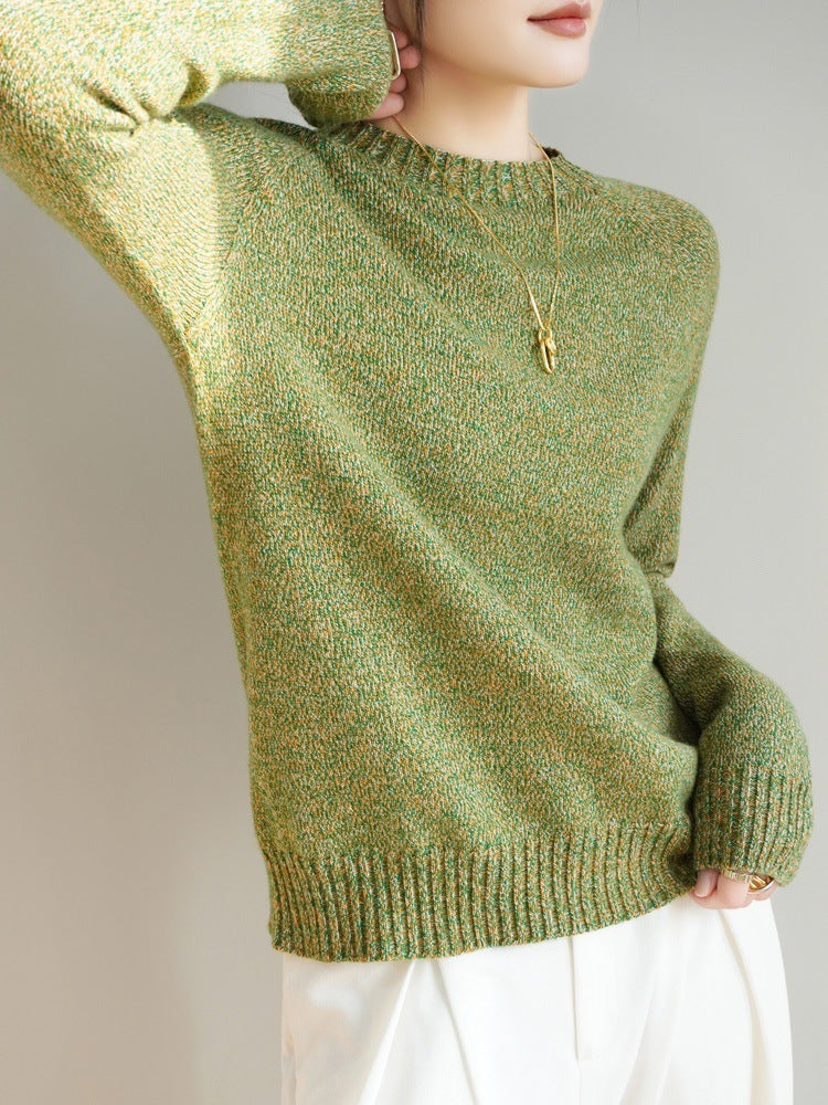 Seven-pin Thickened Skin-friendly Velvet Flower Yarn Sweater Classic Round Neck