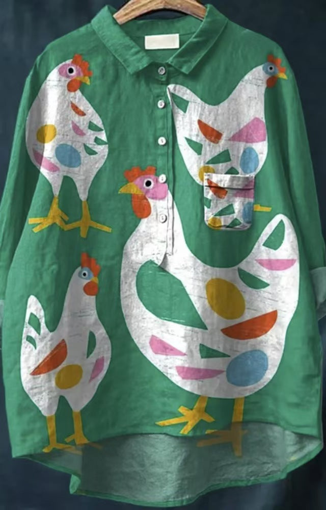 Womens Casual Long-sleeve Shirt Top