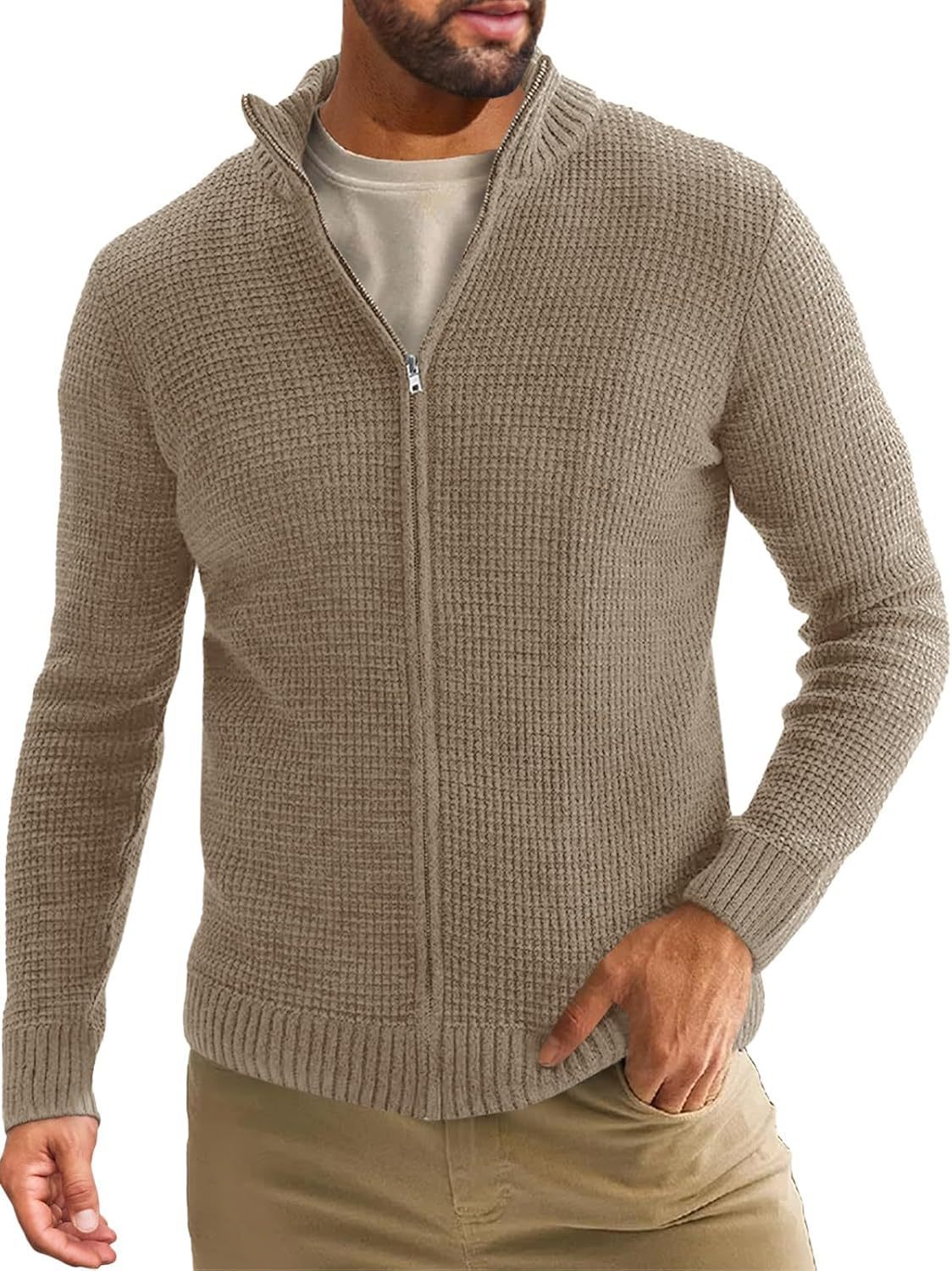 Men's Half-high Collar Cardigan Sweater Coat