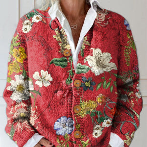 3d Women's Printed Wear Cardigan Knitted Coat