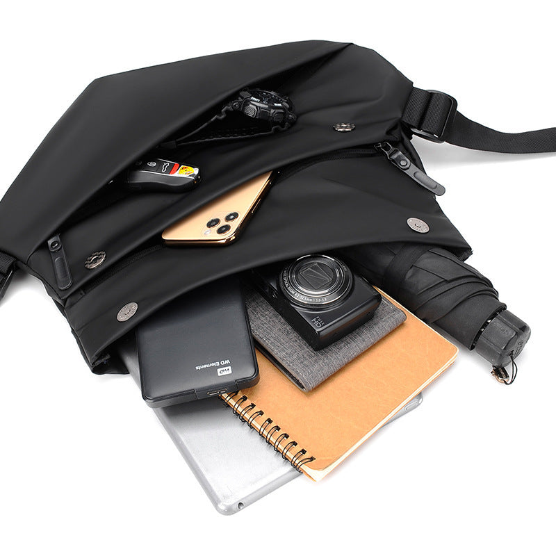 Fashion Brand Men's Functional Crossbody Bag Waterproof Lightweight Motorcycle Trendy Cool Single-shoulder Bag