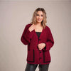 Loose-fitting V-neck Pocket Contrast Color Knitted Cardigan Sweater Coat
