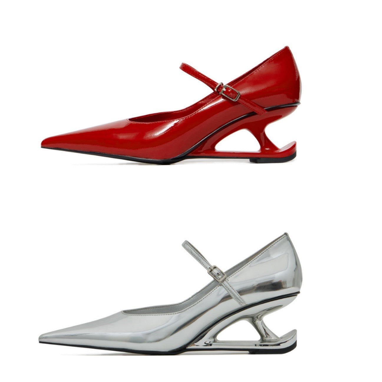 Heel Mary Jane Leather Shoes