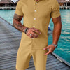 Completo due pezzi da uomo casual con top a maniche corte e pantaloncini