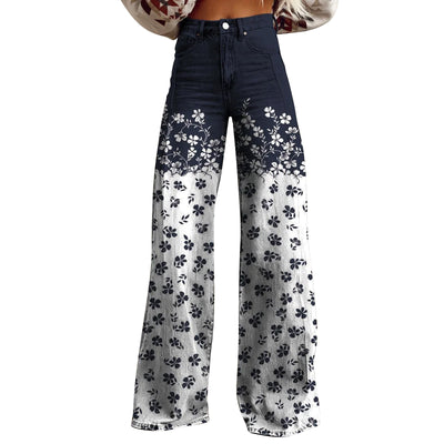 American And European-style Womens Flared Denim Jeans Made From Pure Cotton