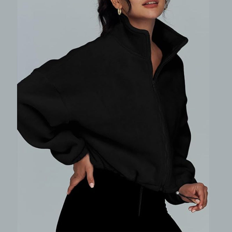 Loose Lapel Cardigan Zipper Sweater