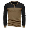 Men's New Retro Color Block Long Sleeve Base Shirt