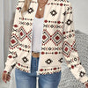 Autumn Printed Cardigan Women's Casual Baseball Jacket