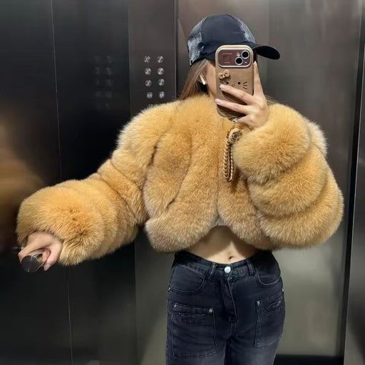 Short Stitching Winter Warm All-matching Top Jacket