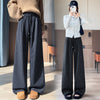 Autumn And Winter Lattice Loose Pants Women's High Waist Slimming Loose Straight