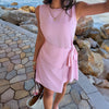 Solid-color Strap Dress For Leisure And Vacation