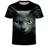 T-shirt da uomo con stampa digitale e maniche corte con gatto carino