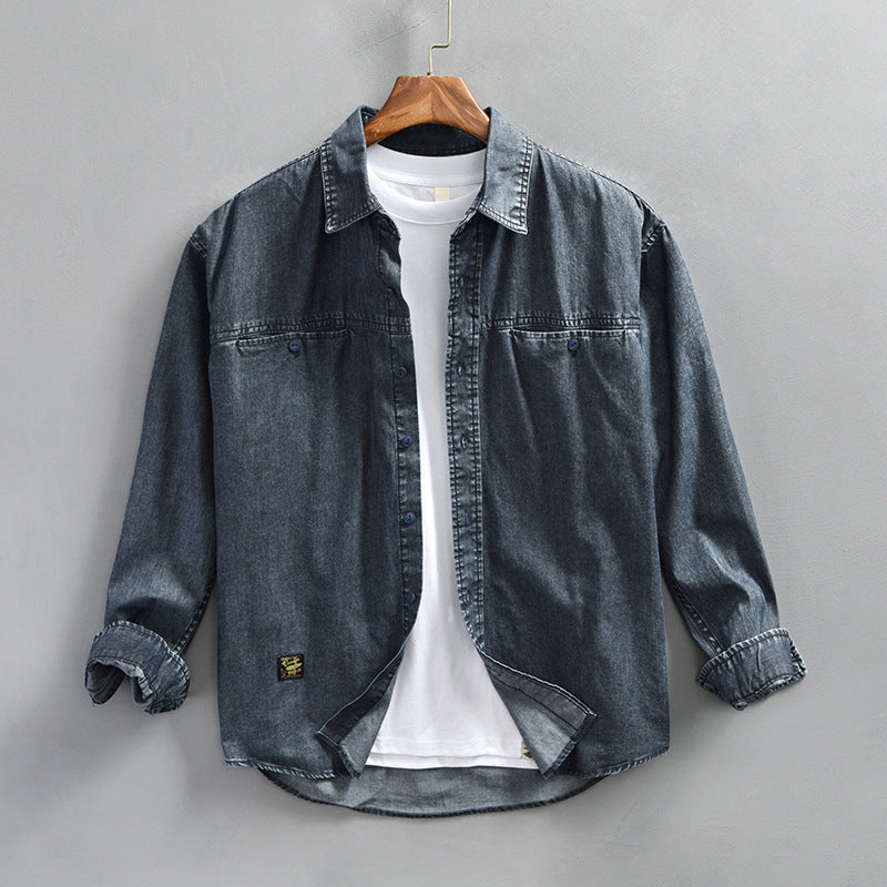 Men's Fashion Wash Vintage Denim Shirt