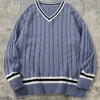 American Collegiate Style V-neck Sweater