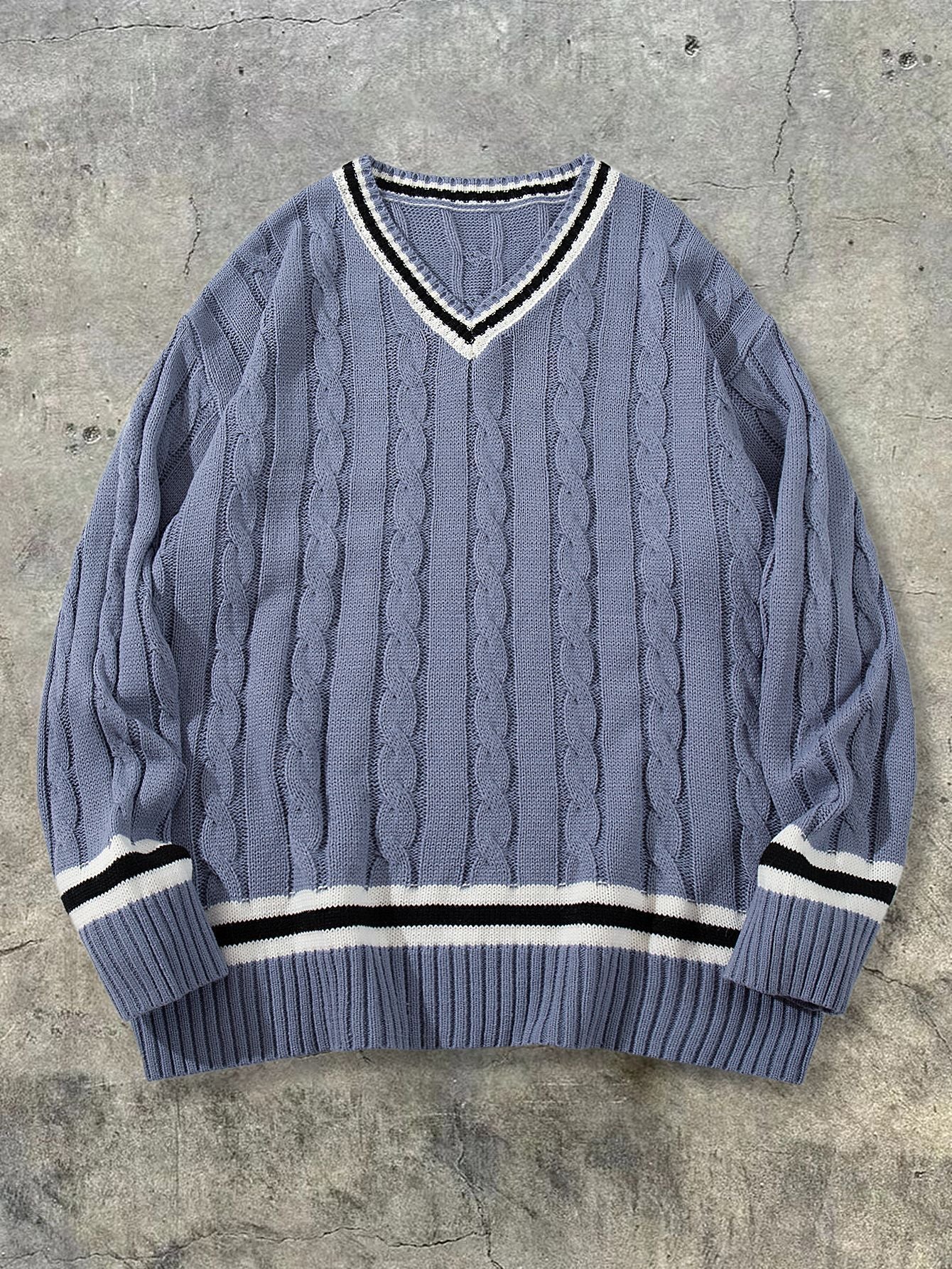 American Collegiate Style V-neck Sweater