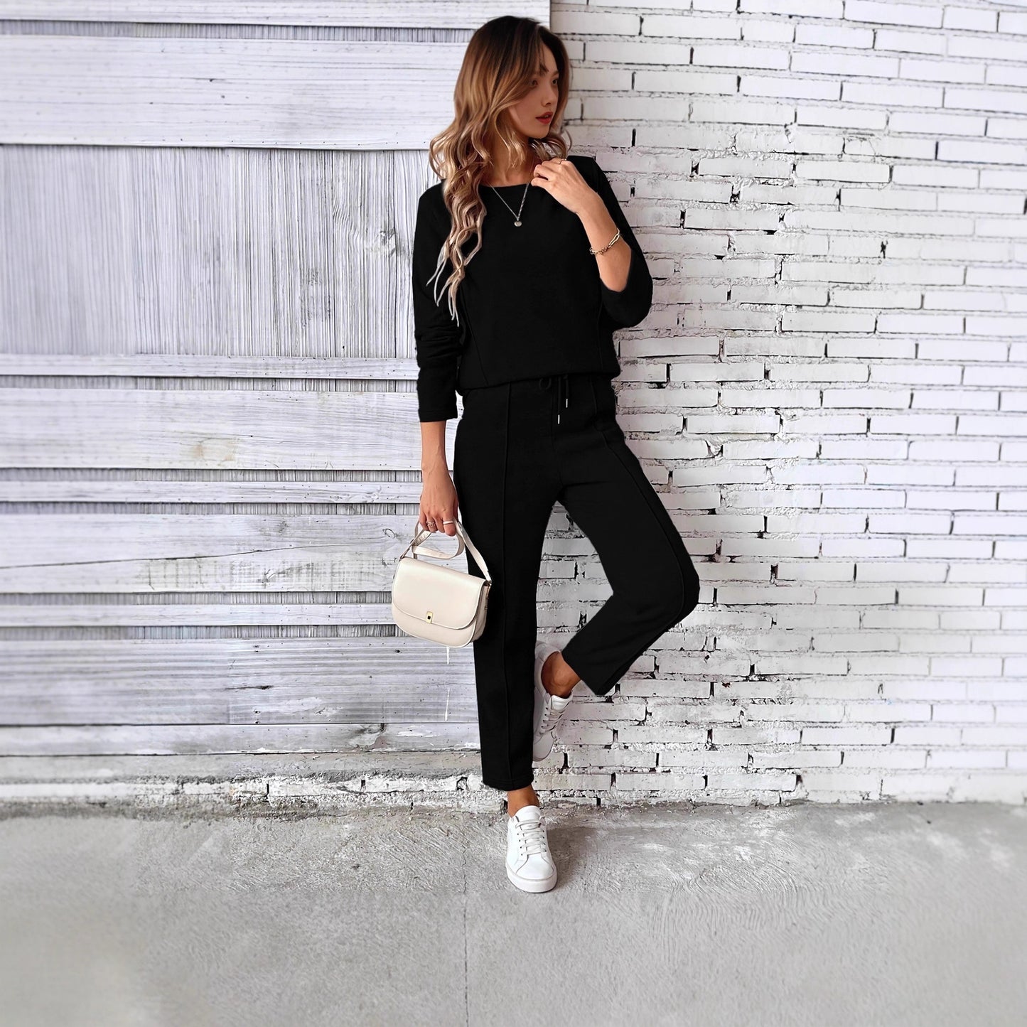New Fashion Casual Loose Sweater Trousers Two-piece Set