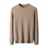 Thickened Men's Cashmere Sweater With Round Neck And Twisted Design