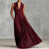Slim-fit V-neck Long Sleeveless Dress