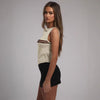 Canotta in maglia a righe stile Chanel, top estivo da donna, capospalla snellente, maglietta intima senza maniche