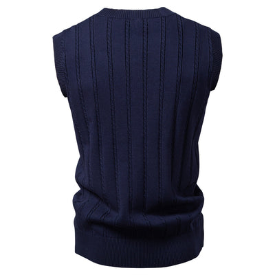 European Size V-neck Twist Sweater Vest Men's Business Sweater Waistcoat