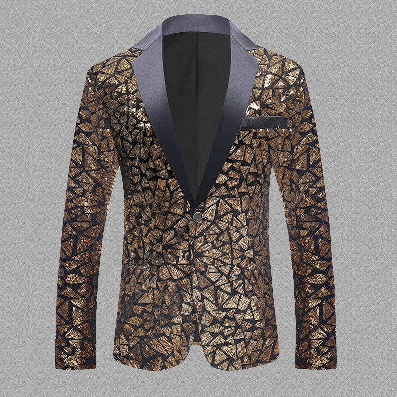 Vestito da spettacolo da uomo in velluto e paillettes