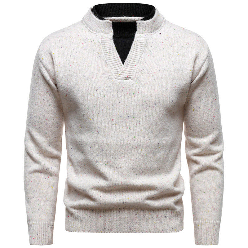 American Retro Fake Two-piece V-neck Dotted Sweater