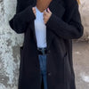 Women's Twist Knit Stitching Lapel Large Coat