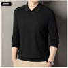 New Men's Vertical Stripes Solid Color T-shirt Bottoming Shirt
