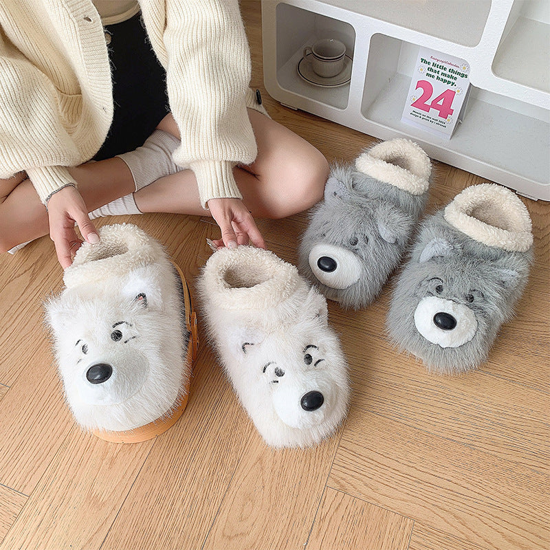 Ankle Wrap Cotton Slippers Female Interior Home Insulated Cotton-padded Shoes